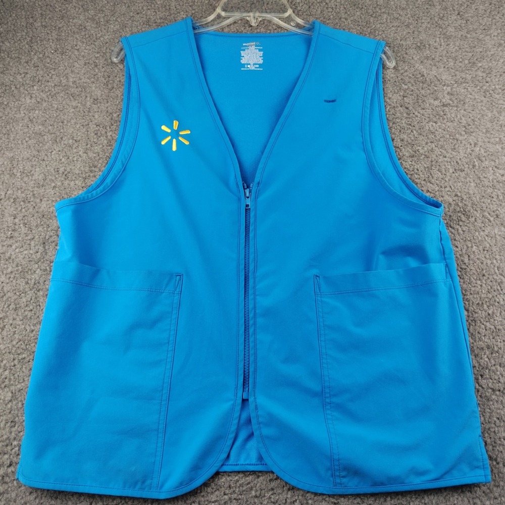 Walmart Associate Uniform Vest Turquoise Blue Spark Logo Size Medium M Mens